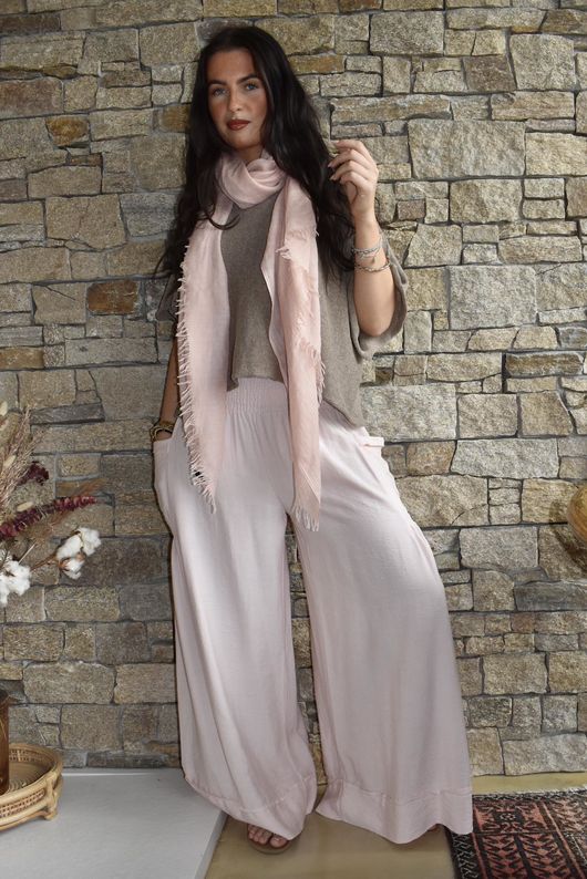 Basso Shirring Sailor Palazzo Pant Seashell 